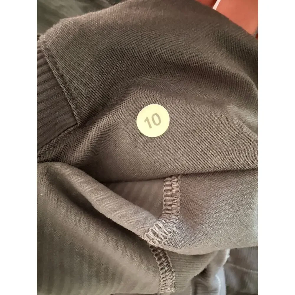 Lululemon Dance Studio Pants Womens 10 Gray Lined Drawstring Ruched Leg Athletic